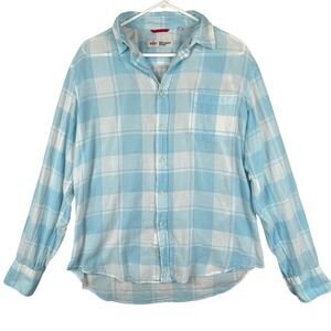 Masons Ice Breaker Massimo Bertelli Mens Plaid Linen Button Down Shirt Size S